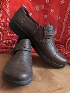 Clarks Brown Slip-On Leather Loafers